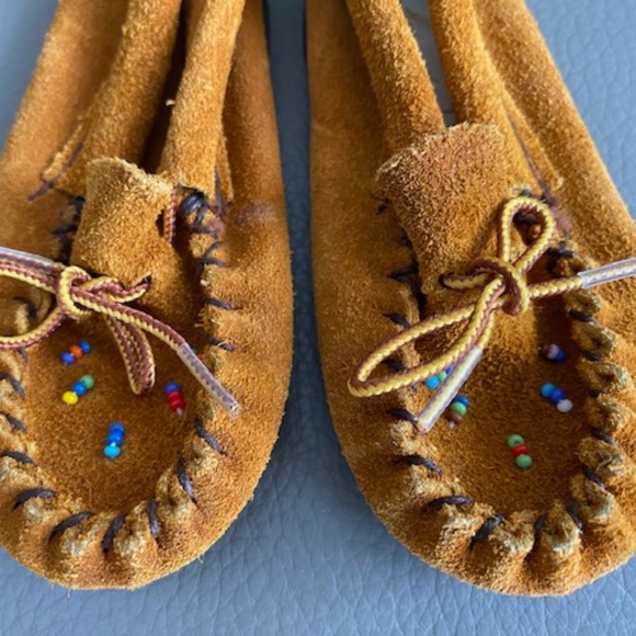 Hiawatha by Bastien toddler children kids moccasins 6 copper brown suede - Picture 3 of 14